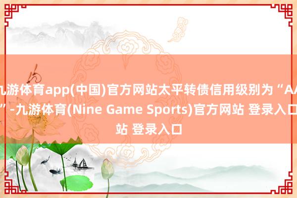 九游体育app(中国)官方网站太平转债信用级别为“AA”-九游体育(Nine Game Sports)官方网站 登录入口