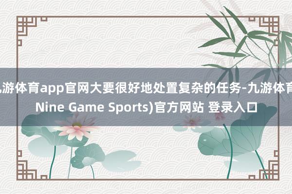 九游体育app官网大要很好地处置复杂的任务-九游体育(Nine Game Sports)官方网站 登录入口